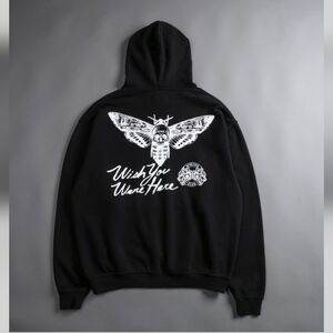 Wolves Club Wish You Were Here Moth Skull Hoodie 80 of 1000